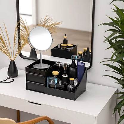 1Pc Cosmetic Storage Box with Drawers Cologne Organizer Holder for Dresser Perfume Stand Bathroom Countertop Organizer