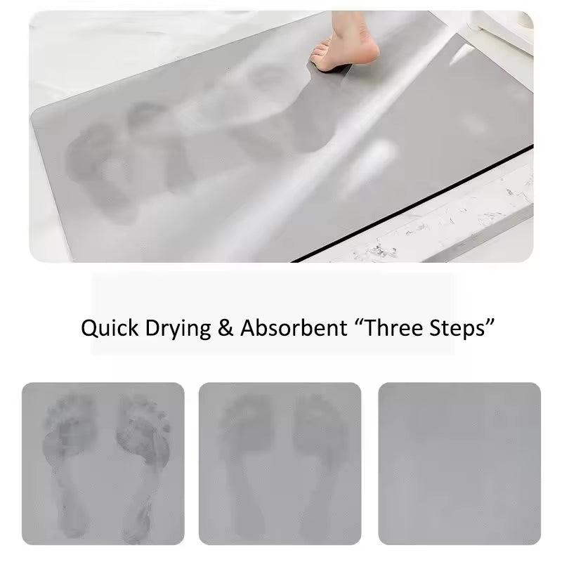 Non-Slip Bathroom Mat Soft Diatomite Mat Super Absorbent Bath Mat Quick Drying House Entrance Mat Kitchen Shower Rug Baño